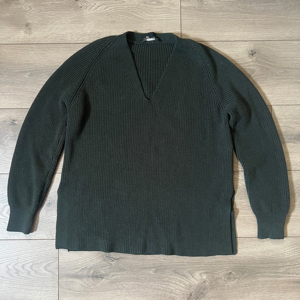 Athleta Switchback V Neck Sweater Dark Green Womens XS Wool Blend - Picture 4 of 4